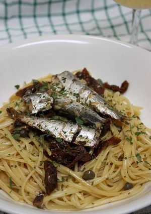 ドライトマトとオイルサーディンのパスタ-レシピのメイン写真