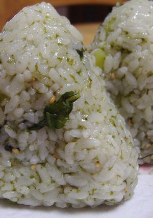野沢菜と海苔の佃煮のおにぎり-レシピのメイン写真