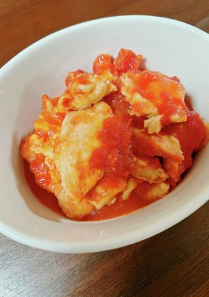 鶏むね肉でやわらかトマト煮❀-レシピのメイン写真