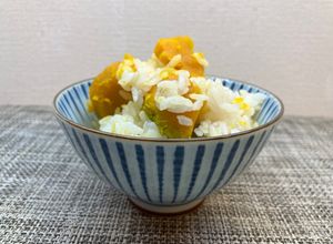 麦入り！カボチャの炊き込みご飯♪-レシピのメイン写真