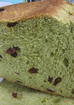 抹茶ミルク食パン☆レーズン入り【HB】-レシピのメイン写真