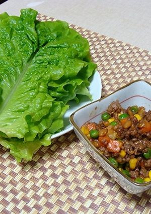 ☆ひき肉と納豆のサンチュ包み☆-レシピのメイン写真