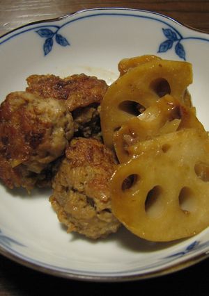 鶏団子とレンコンの煮もの-レシピのメイン写真