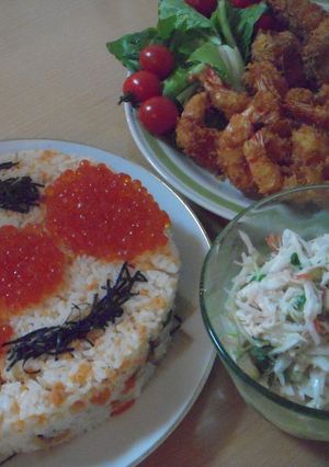 誕生日に! アンパンマンのお寿司ケーキ-レシピのメイン写真