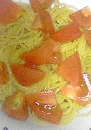 塩ラーメン風♪生トマトの和える簡単パスタ-レシピのメイン写真