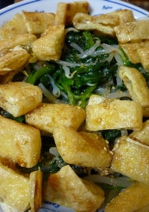 青菜とお揚げのゴマしょうゆ-レシピのメイン写真