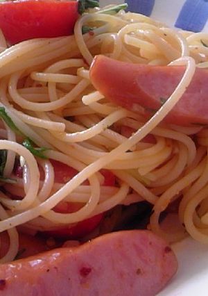 トマトと水菜のパスタ♪隠し味には…-レシピのメイン写真