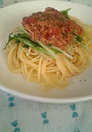 イタリアンドレッシングで簡単冷製パスタ！-レシピのメイン写真