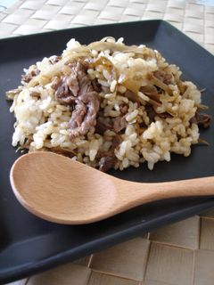 牛肉とごぼうの混ぜご飯❤オイスター風味-レシピのメイン写真