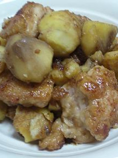 簡単!鳥と栗の甘辛炒め-レシピのメイン写真
