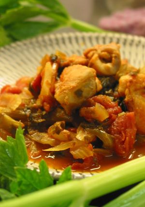 セロリが主役、鶏のトマト煮-レシピのメイン写真