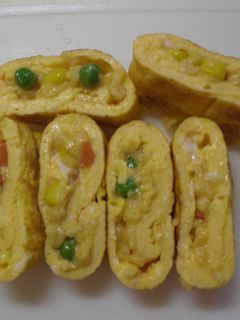 天かすとミックスベジタブルの玉子焼き-レシピのメイン写真
