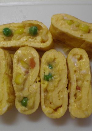 天かすとミックスベジタブルの玉子焼き-レシピのメイン写真