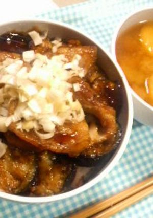 タレが決め手!!茄子と豚肉の照り丼-レシピのメイン写真