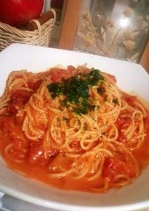 今すぐ簡単！濃厚トマトクリームパスタ-レシピのメイン写真