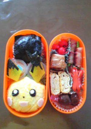 ★簡単お弁当★ギザみみピチューのキャラ弁-レシピのメイン写真