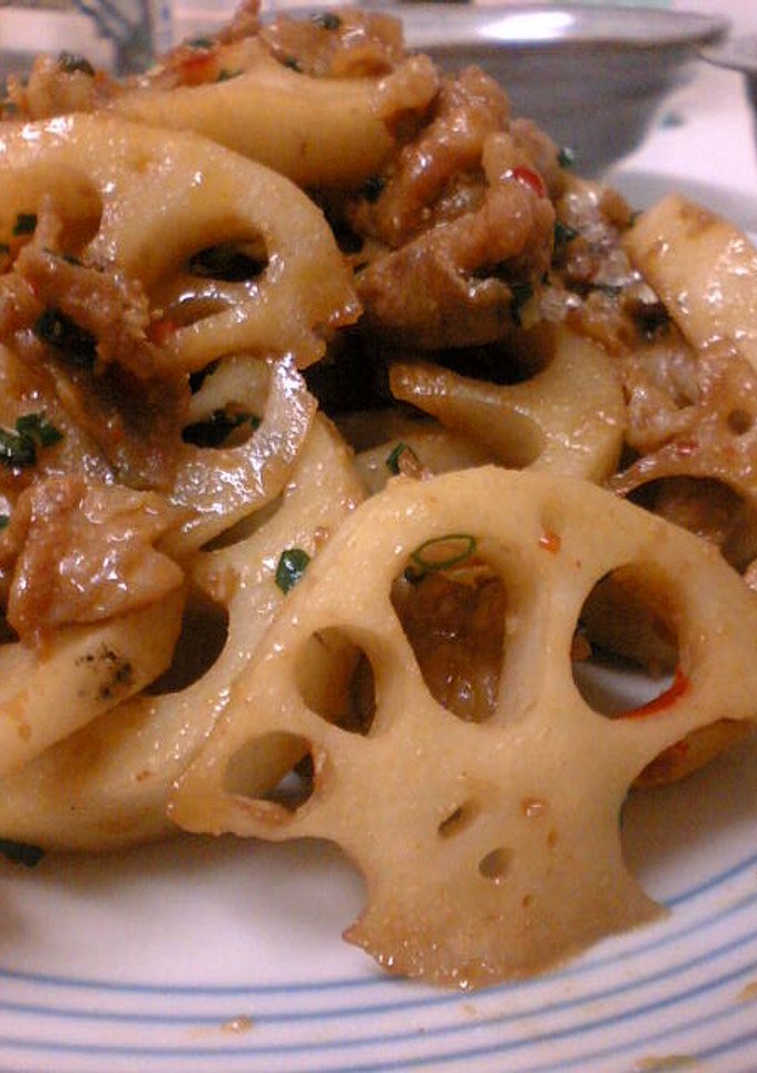 れんこんと豚肉の炒め物♪-レシピのメイン写真