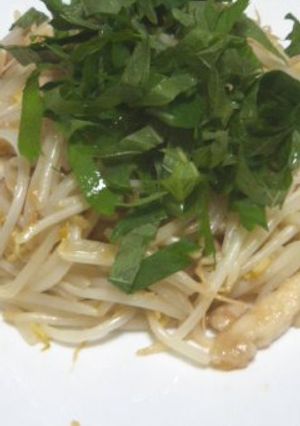 【肉もやし炒め】鶏もも肉の梅しそ風味-レシピのメイン写真
