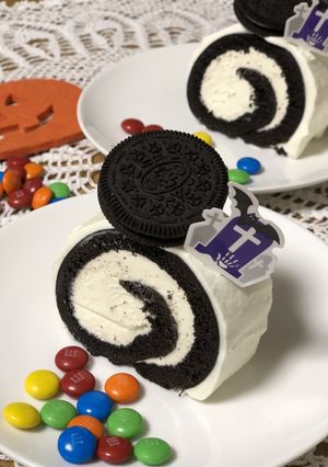 ブラックココアのロールケーキ-レシピのメイン写真
