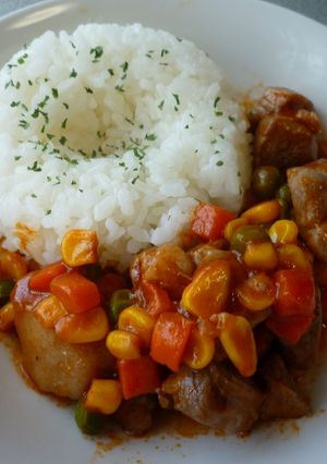 ケチャップで時間短縮♪豚肉トマト煮込み風-レシピのメイン写真