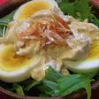 水菜と玉子のささみソースでサラダ★