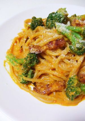 お店のような味♪パプリカソースでパスタ★-レシピのメイン写真