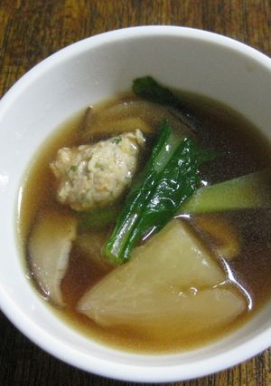 鶏つみれ入り♪かぶのスープ-レシピのメイン写真