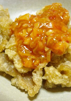 鶏皮の唐揚げ＊辛味ソース-レシピのメイン写真