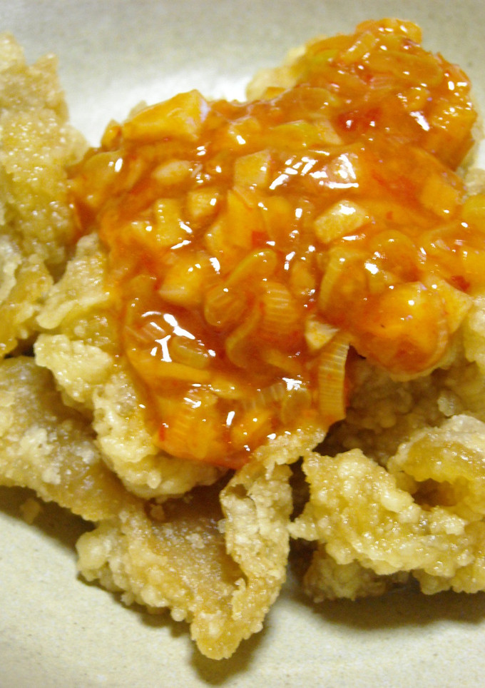 鶏皮の唐揚げ＊辛味ソース-レシピのメイン写真