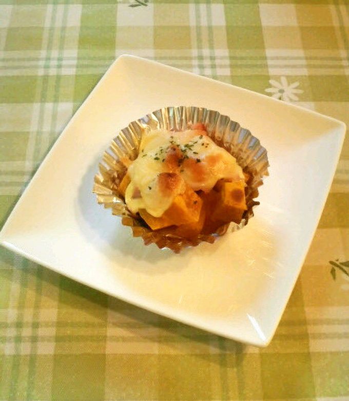 お弁当やおかずにかぼちゃのマヨチーズ焼き-レシピのメイン写真