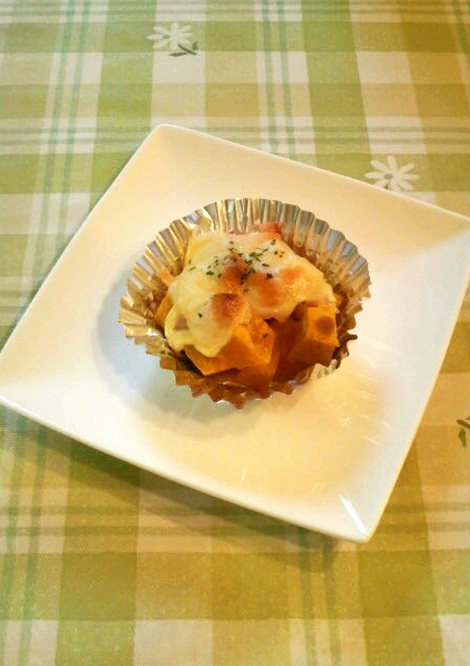 お弁当やおかずにかぼちゃのマヨチーズ焼き-レシピのメイン写真