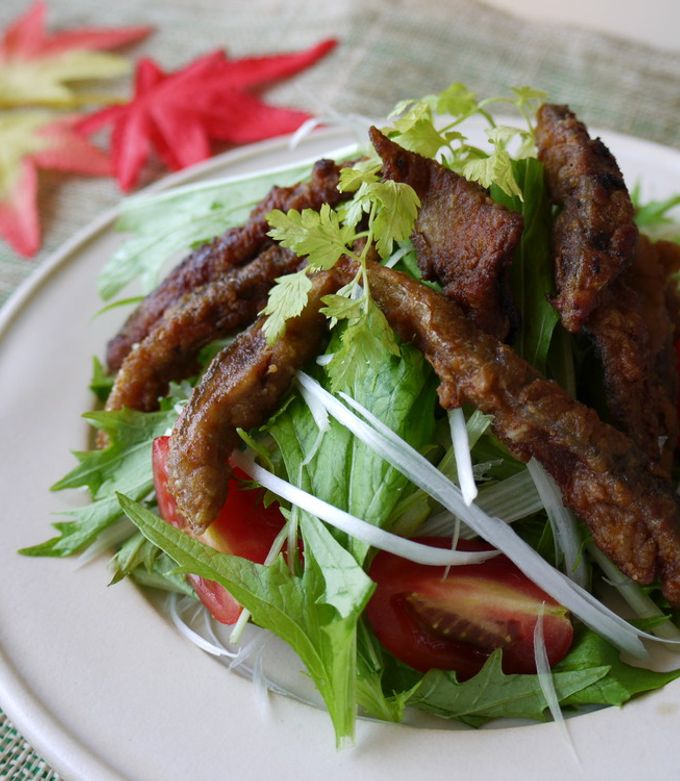 さんまの唐揚げサラダ by 梅ミッキー 【クックパッド】 簡単おいしい