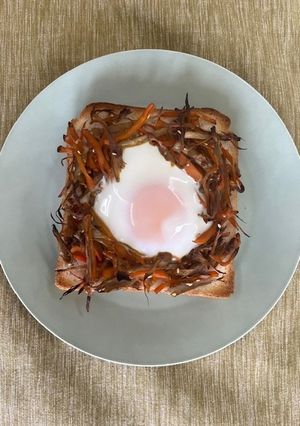 朝ごはんにぴったり！きんぴらトースト-レシピのメイン写真