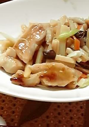 鶏むね肉とタケノコのシャキシャキ炒め-レシピのメイン写真