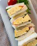 弁当前日に作るサンドイッチ。ハム卵チーズ