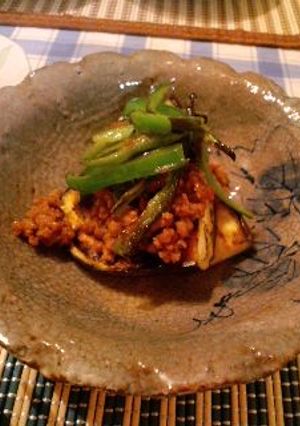 ☆焼きナスのピーマン肉味噌のせ☆-レシピのメイン写真