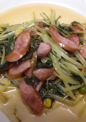 水菜ウィンナーミックスベジのゆずドレ炒め-レシピのメイン写真