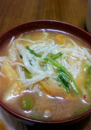 えのきキムチ味噌スープ-レシピのメイン写真