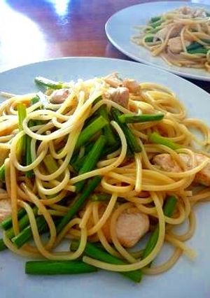 ■ニンニクの芽と鶏のエスニックパスタ■-レシピのメイン写真