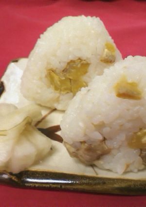栗ごはんおむすび-レシピのメイン写真