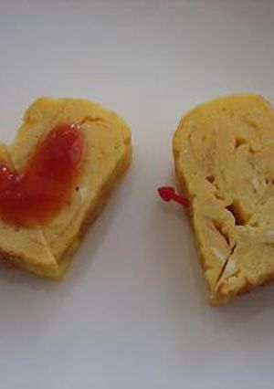 ♡定番♡　ハート卵焼き-レシピのメイン写真