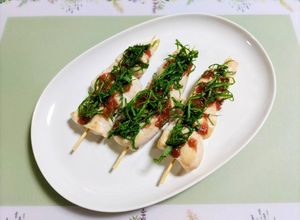 夏簡単居酒屋！大葉と梅の鶏ささみ肉串焼き-レシピのメイン写真