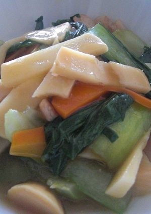 たけのことチンゲン菜の中華炒め-レシピのメイン写真