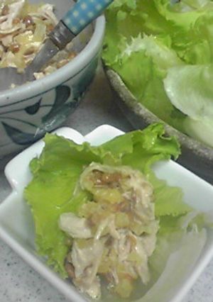 ささみと納豆のレタス包み-レシピのメイン写真
