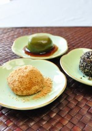 三色の白玉だんご(お彼岸、中秋の名月に)-レシピのメイン写真