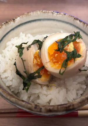 煮卵　大葉-レシピのメイン写真