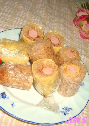 クルクル◎巻き寿司風オムライスおにぎり♪-レシピのメイン写真