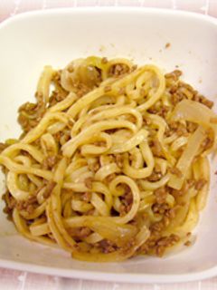 ひき肉で焼きうどん-レシピのメイン写真