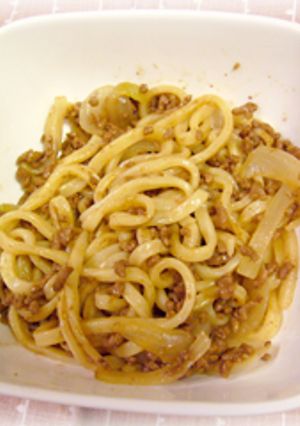 ひき肉で焼きうどん-レシピのメイン写真