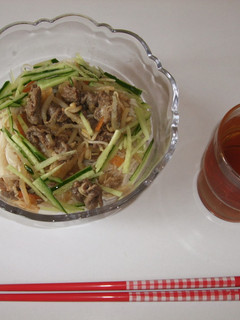 残り物で焼肉そうめん♪-レシピのメイン写真
